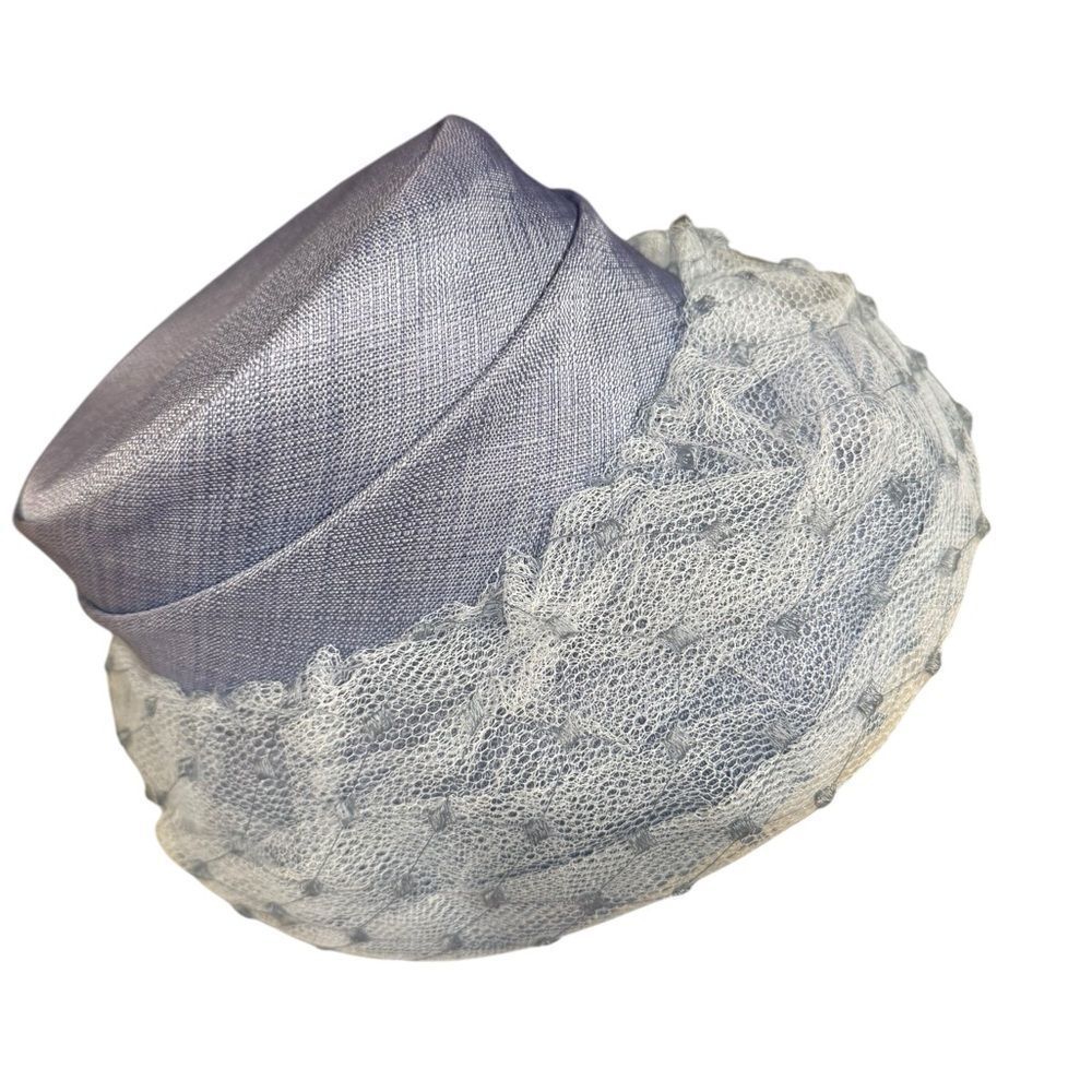 Vintage hat Elegant Blue and White Women's Hat